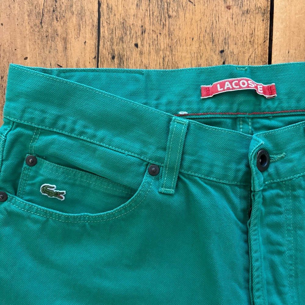 Lacoste Live Women’s Green Straight Leg Jeans US 32 VGUC preppy luxury denim 🐊